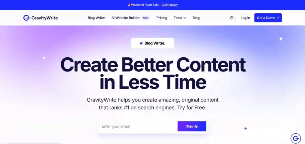 gravitywrite supports a wide range of writing needs, from SEO optimization to creative storytelling and technical documentation. The tool employs advanced AI algorithms and a user-friendly interface to help users create high-quality, engaging content that stands out in search engine rankings and resonates with audiences.