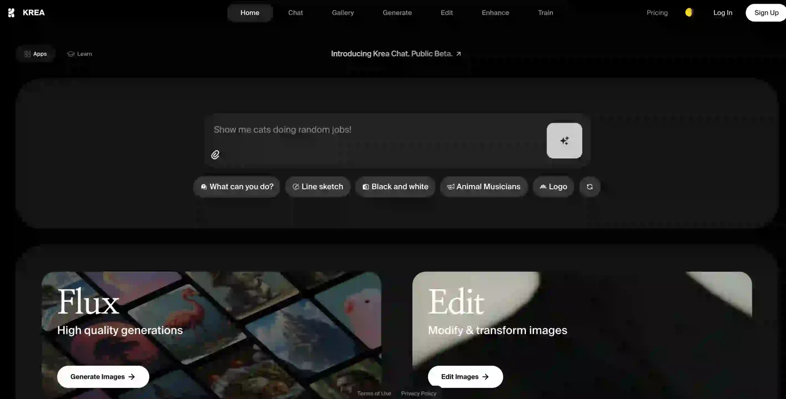 Krea AI interface showing real-time AI-generated image preview for digital artists