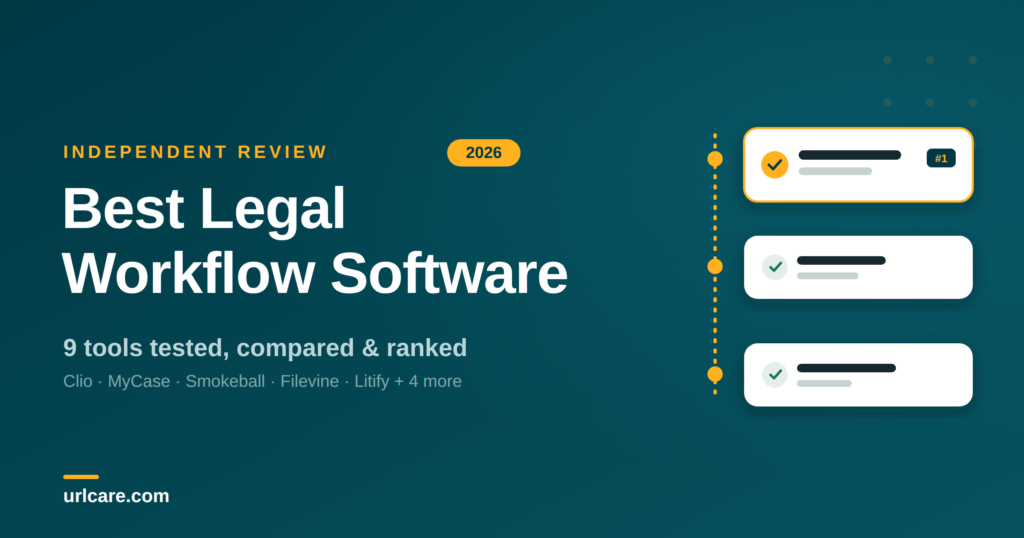 Best legal workflow software for 2026 — Urlcare's ranked comparison of the top 10 legal workflow and automation tools